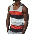 thumbnail image 1 of ZVNAΖH Men's Casual Tank Tops Crew Neck Sleeveless T Shirts Summer Beach Lightweight Muscle Tee Striped/Colorblock, 1 of 3