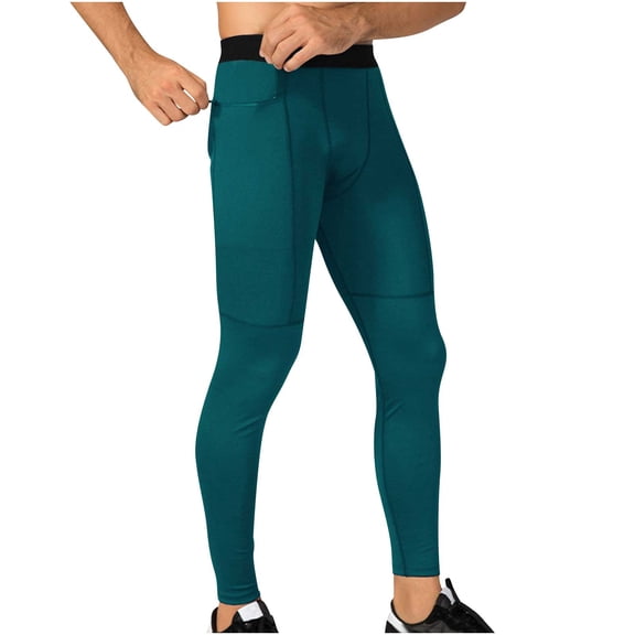 ZVNAΖH Men's Compression Pants with Pockets, Athletic Leggings Baselayer Workout Tights for Running Yoga Gym Basketball