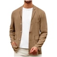 thumbnail image 1 of ZVNAΖH Men's Cotton Linen Blazer, Lightweight Notch Lapel Casual Jacket with Pockets, Breathable Summer Resort Outerwear, S-3XL, 1 of 7