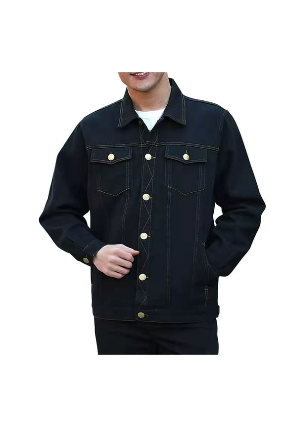 ZVNAΖH Men's Denim Jackets, Trucker Jean Jacket Unlined Coats Spring Fall Outfits, Sizes M-4XL, On Clearance
