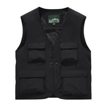 ZVNAΖH Men's Fishing Vest Utility Detachable Summer Vests with Pockets for Safari Travel Outdoor Work Photo Cargo Fly