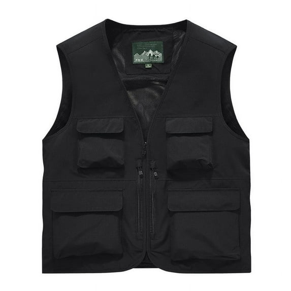 ZVNAΖH Men's Fishing Vest Utility Detachable Summer Vests with Pockets for Safari Travel Outdoor Work Photo Cargo Fly