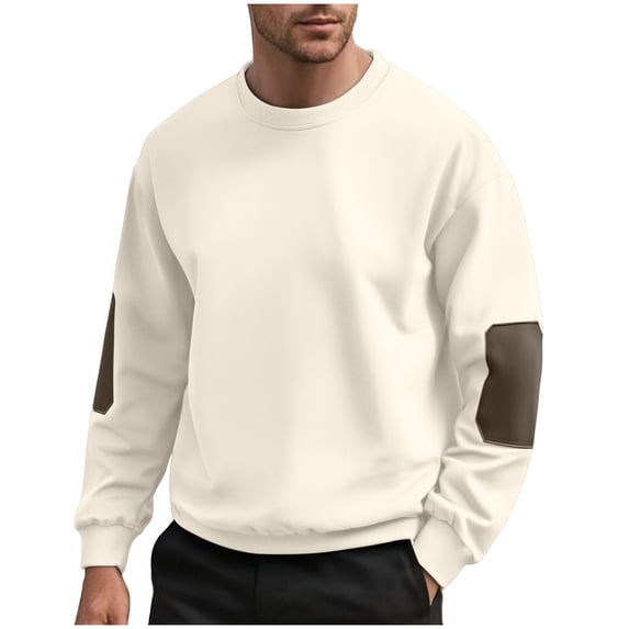 ZVNAΖH Men's Fleece Crewneck Sweatshirt Thick Loose fit Soft Basic Pullover Sweatshirt Casual Long Sleeve Fashion Pullovers