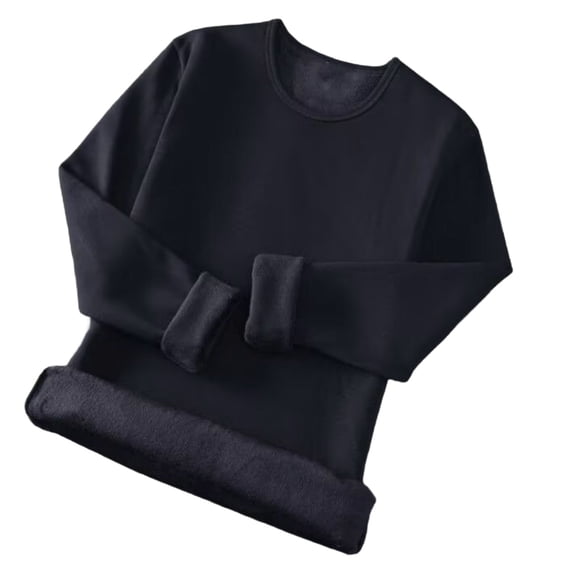 ZVNAΖH Men's Fleece Lined Crewneck Base Layer Top, Thermal Long Sleeve Stretch Shirt, Winter Warm Gym Workout Tee, M-5XL