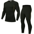 thumbnail image 1 of ZVNAΖH Men's Fleece Lined Thermal Underwear Set, Long Sleeve Compression Base Layer Top and Pants, Winter Sports Gear for Skiing Running, S-4XL, 1 of 9