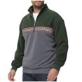 thumbnail image 1 of ZVNAΖH Men's Fleece Pullover Quarter-Zip Up Mock Neck Golf Sweatshirt Casual Lightweight Warm Long Sleeve Cozy Sweater, 1 of 8