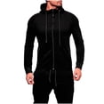 thumbnail image 1 of ZVNAΖH Men's Full Zip Athletic Hoodies with Zipper Pocket Drawstring Hooded Sweatshirt Slim Fit Workout Jacket Coat, 1 of 7