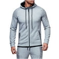 thumbnail image 1 of ZVNAΖH Men's Full Zip Athletic Hoodies with Zipper Pocket Drawstring Hooded Sweatshirt Slim Fit Workout Jacket Coat, 1 of 7
