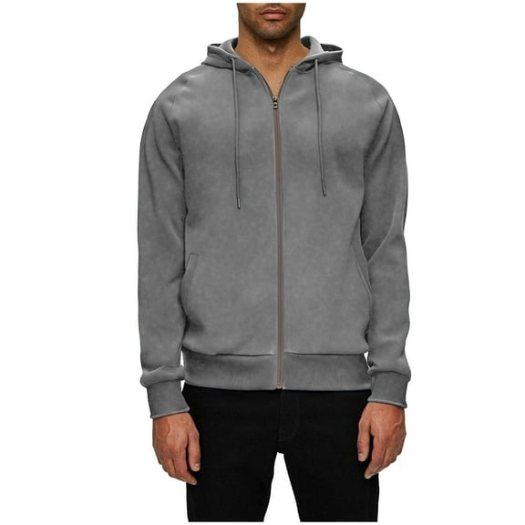 ZVNAΖH Men's Full Zip Hooded Sweatshirt, Stretch Fabric Workout Essentials Hoodie, Big And Tall Unisex Plain Zipper Hoodies, M to 4XL