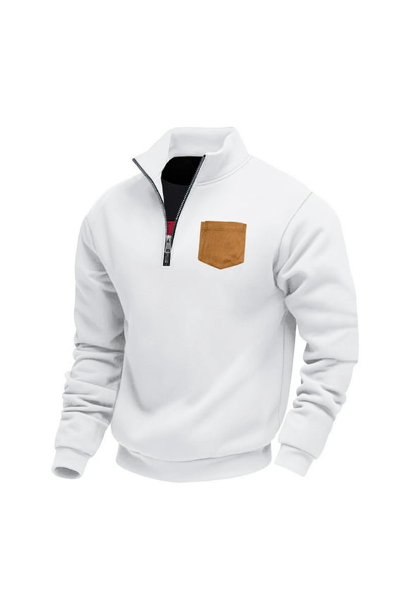 ZVNAΖH Men's Golf 1/4 Quarter Zip Pullover Long Sleeve Sweatshirt Lightweight Fleece Lined Workout Sweat Shirt with Chest Pocket