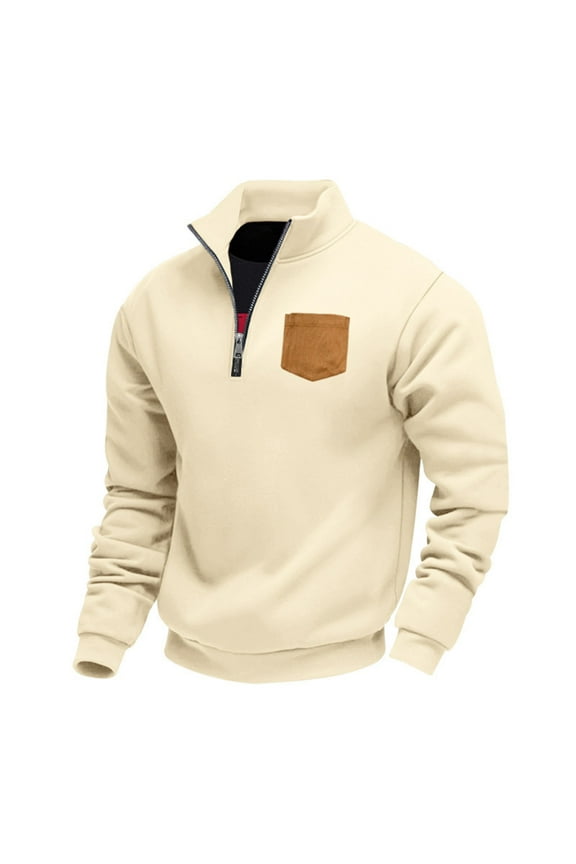 ZVNAΖH Men's Golf 1/4 Quarter Zip Pullover Long Sleeve Sweatshirt Lightweight Fleece Lined Workout Sweat Shirt with Chest Pocket