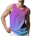 thumbnail image 1 of ZVNAΖH Men's Gradient Tank Tops Blend Cotton Knit Sleeveless Shirt Moisture Wicking Casual Gym Workout Shirts Cooling Muscle Tee Shirt, 1 of 7