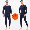 thumbnail image 1 of ZVNAΖH Men's Heavyweight Fleece Lined Thermal Underwear Set, Crewneck Long Sleeve Top and Pants, Winter Warm Base Layer Sleepwear, L-4XL, 1 of 6