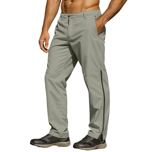 ZVNAΖH Men's Hiking Cargo Pants Side-zip Closure Quick-Dry Lightweight Wild Pant Outdoor Mountain Fishing Camping Pants
