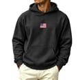 thumbnail image 1 of ZVNAΖH Men's Hoodie with USA Flag Print, Long Sleeve Pullover with Kangaroo Pocket, Casual Hooded Sweatshirt for Patriotic Day, M-3XL, 1 of 6