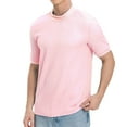 thumbnail image 1 of ZVNAΖH Men's Knit Short Sleeve T-shirts Summer Casual Stand Up Collar Daily Tops Comfy Solid Tees, Super Soft Skin-friendly, 1 of 5