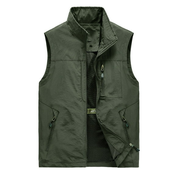ZVNAΖH Men's Lightweight Quick Dry Outdoor Multi Pockets Cargo Vest Casual Work Fish Photo Travel Vest
