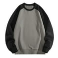 thumbnail image 1 of ZVNAΖH Men's Long-Sleeve Crewneck Sweatshirts, Fashion Color Block Oversized Pullover, 100% Cotton, Big & Tall Options Available, 1 of 6