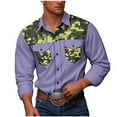 thumbnail image 1 of ZVNAΖH Men's Long Sleeve Military Style Cargo Tactical Work Shirt Button Down Camouflage Double Pockets Workwear Shirt, 1 of 7