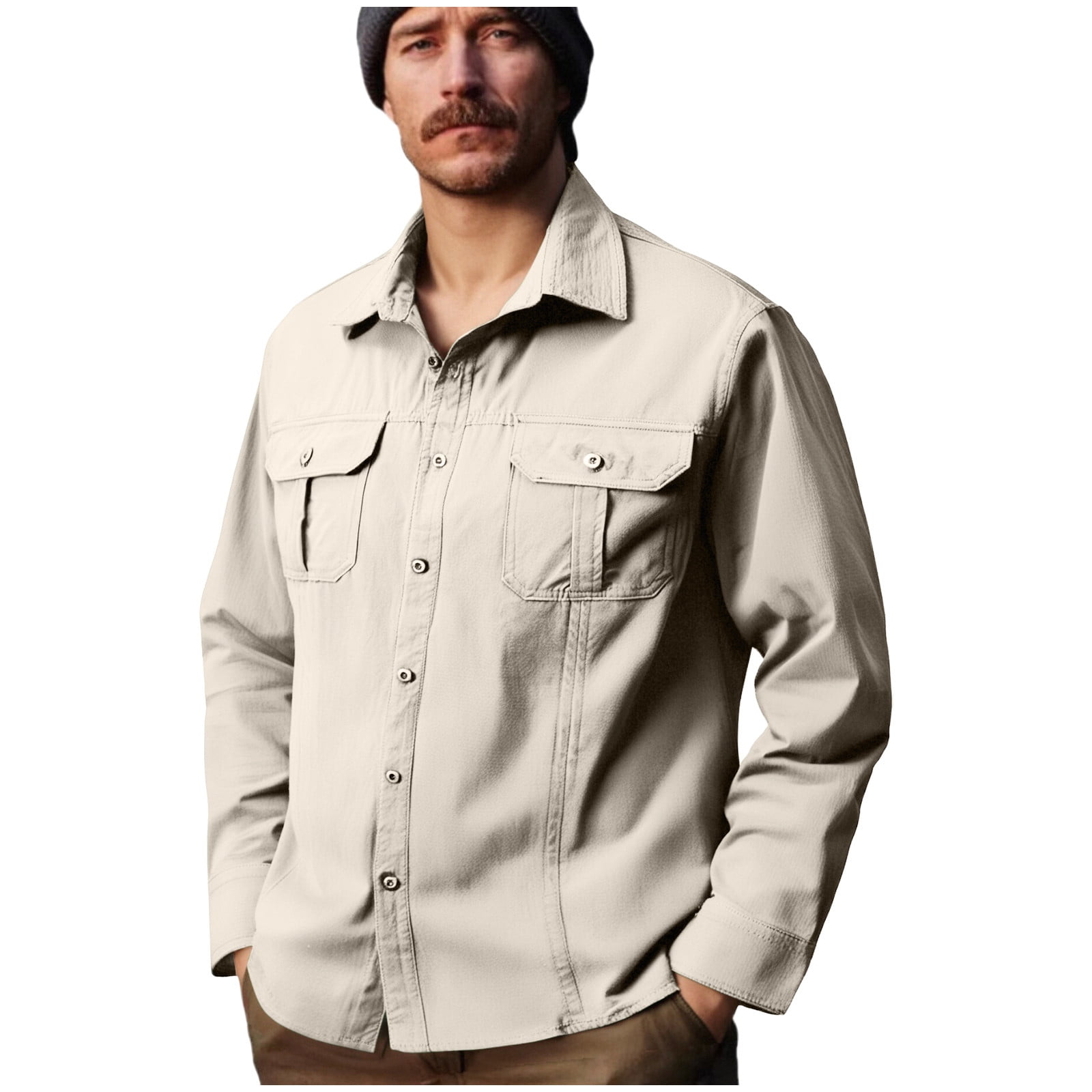 ZVNAΖH Men's Long Sleeve Tactical Shirts, Ripstop Military Work