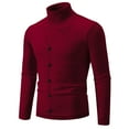 thumbnail image 1 of ZVNAΖH Men's Mock Turtleneck Pullover Sweater Lightweight Basic Knitted Half Neck Sweater Button Front Design Fall Winter Outfits, 1 of 3