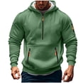 thumbnail image 1 of ZVNAΖH Men's Oversized Hoodies Half Zip Pullover Vintage Workout Running Active Hoodies with Pockets Military Tactical Sweatshirt, 1 of 5
