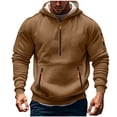 thumbnail image 1 of ZVNAΖH Men's Oversized Hoodies Half Zip Pullover Vintage Workout Running Active Hoodies with Pockets Military Tactical Sweatshirt, 1 of 5