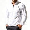 thumbnail image 1 of ZVNAΖH Men's Quarter Zip Running Shirt, Mock Neck Long Sleeve Athletic Top with Reflective Strips for Gym & Outdoor, 1 of 8