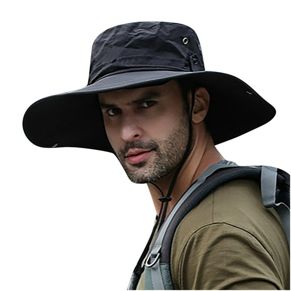 ZVNAΖH Men's Quick Dry Bucket Hats Outdoor Fisherman Sun Caps UV Protection Boonie Hat for Fishing Hiking Garden Safari Beach