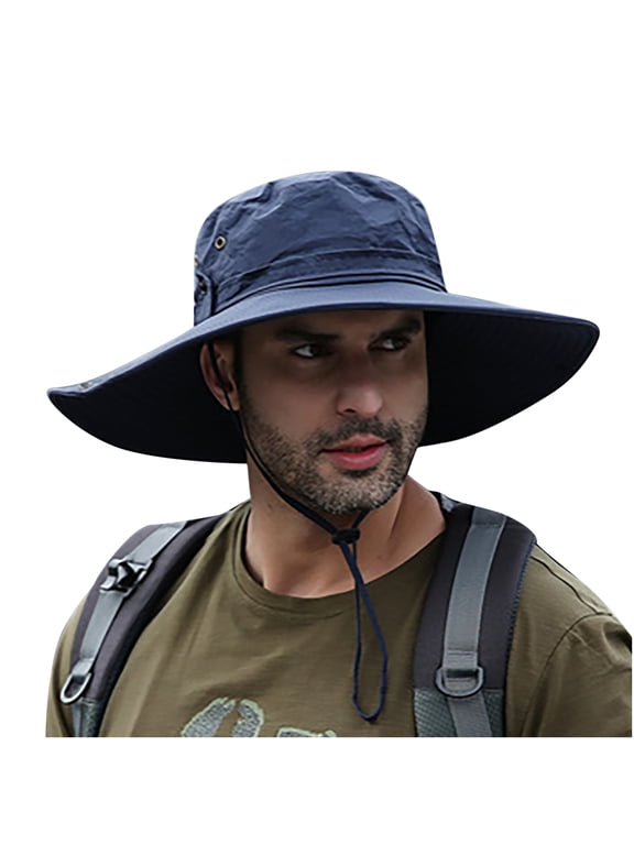 ZVNAΖH Men's Quick Dry Bucket Hats Outdoor Fisherman Sun Caps UV Protection Boonie Hat for Fishing Hiking Garden Safari Beach