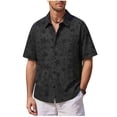thumbnail image 1 of ZVNAΖH Men's Retro Star Print Shirt, Short Sleeve Collared Button Down Top for Summer Vacation & Daily, S-5XL, 1 of 5