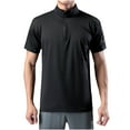 thumbnail image 1 of ZVNAΖH Men's Running Shirt Quarter Zip Stand Up Collar Short Sleeve Pullover Moisture Wicking Quick Dry Athletic Workout T-Shirts, 1 of 9
