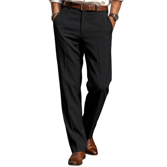 ZVNAΖH Men's Slim Fit Dress Pants Pleat Front Formal Pants High Waist Straight Leg Business Casual Trousers for Work & Commute, S-3XL