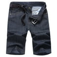 thumbnail image 1 of ZVNAΖH Men's Slim Fit Straight Leg Denim Shorts Comfy Elastic Waist Washed Jean Shorts Cut-Off Classic Biker Shorts Casual Business Shorts, 1 of 2