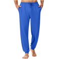 thumbnail image 1 of ZVNAΖH Men's Soft Lounge Sleep Joggers - Lightweight Comfy Pajama Pants Adjustable Drawstring & Pockets All-Season Sleepwear, 1 of 9
