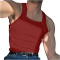 thumbnail image 1 of ZVNAΖH Men's Square Cut Tank Top Ribbed Workout Gym Muscle Tank T-Shirt Summer Basic Thick Strap Slim Fitted Racerback Tops, 1 of 7