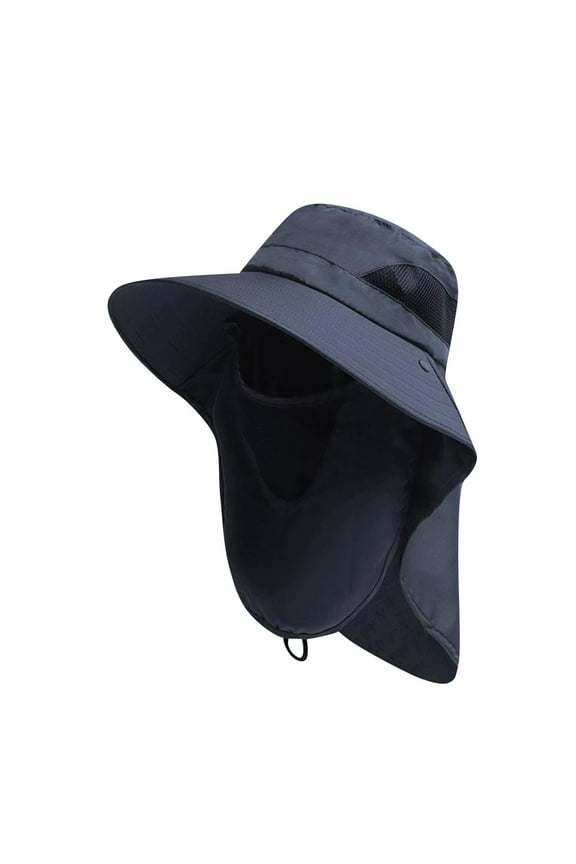 ZVNAΖH Men's Sun Hat with Neck Flap Beach Hats for Sun Protection Foldable Wide Brim Hat Bucket Fishing Hiking Cap