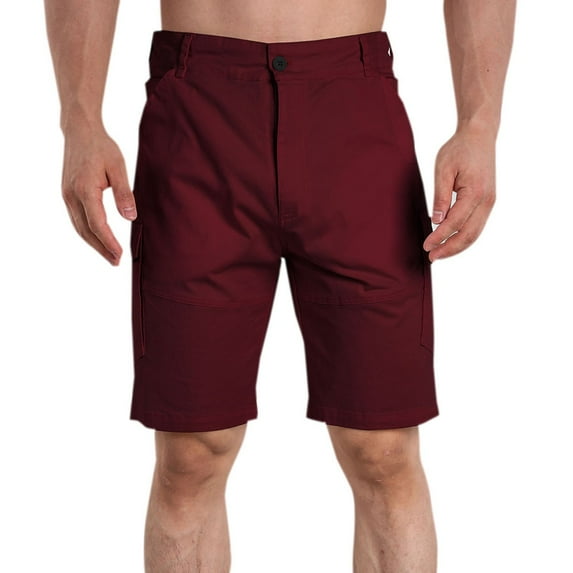 ZVNAΖH Men's Twill Shorts Multi Pockets Cotton Cargo Shorts Lightweight Dress for Hiking Work Casual