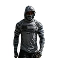 thumbnail image 1 of ZVNAΖH Men's UPF 50+ Sun Protection Hoodie Shirt, Long Sleeve with Built-in Face Cover & Thumb Holes, Quick Dry Activewear, S-3XL, 1 of 5