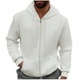 thumbnail image 1 of ZVNAΖH Men's Waffle Knit Hoodies Zip Up Hooed Sweatshirt Casual Drawstring Jacket Coat with Kangaroo Pocket, 1 of 9