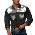 thumbnail image 1 of ZVNAΖH Men's Western Cowboy Camo Work Shirts Long Sleeve Button Down Army Cargo Shirt Jacket with Two Chest Pockets, 1 of 7