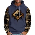 thumbnail image 1 of ZVNAΖH Men's Western Tribal Moose Print Hoodie Raglan Sleeve Loose Fit Long Sleeve Pullover with Drawstring, M-3XL, 1 of 5