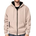 thumbnail image 1 of ZVNAΖH Men's Zip Front Hoodies Casual Drawstring Hooded Sweatshirt with Zipper and Kangaroo Pocket Jacket Coat, 1 of 4