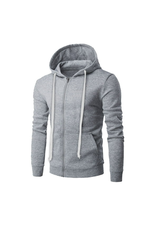 ZVNAΖH Men's Zip Up Hoodies Casual Drawstring Hooded Sweatshirt with Kangaroo Pocket Winter Warm Soft Fleece Jacket Coat