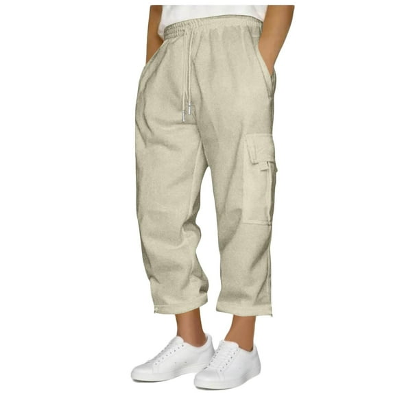 ZVNAΖH Mens 3/4 Capri Pants Below Knee Elastic Yoga Pants Jogger Workout Gym Loose Fit Casual Beach Sweatpants