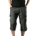 thumbnail image 1 of ZVNAΖH Mens 3/4 Long Cargo Shorts Loose Fit Elastic Work Capri Shorts Below Knee Casual with 7 Pockets, 1 of 8