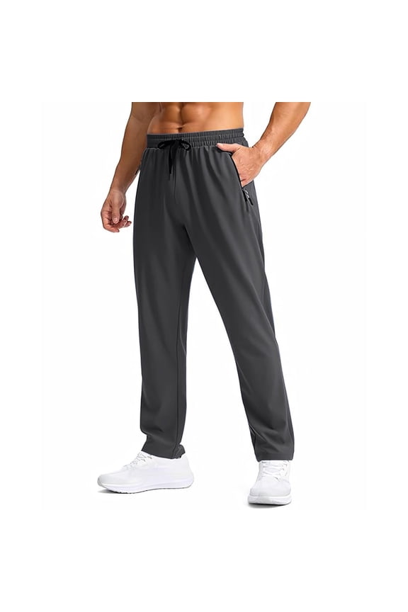ZVNAΖH Mens Athletic Pants with Zipper Pockets Summer Lightweight Sweat Pants Outdoor Nylon Quick Dry Running Pants