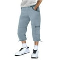 thumbnail image 1 of ZVNAΖH Mens Capri Pants Below Knee 3/4 Long Shorts Stretch Drawstring Elastic Waist Relaxed Fit Casual Capri Pant with Pockets, 1 of 5