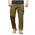 thumbnail image 1 of ZVNAΖH Mens Casual Cargo Pants Button Fly Chino Pants Slim Fit Flat Front Twill Jogger Pant with Large Flap Pockets, S-3XL, 1 of 8