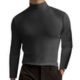 thumbnail image 1 of ZVNAΖH Mens Casual Mock Turtleneck T-shirts Long Sleeve, Slim Fit Undershirt Pullover Thermal Solid Tops Sizes M-3XL, 1 of 5